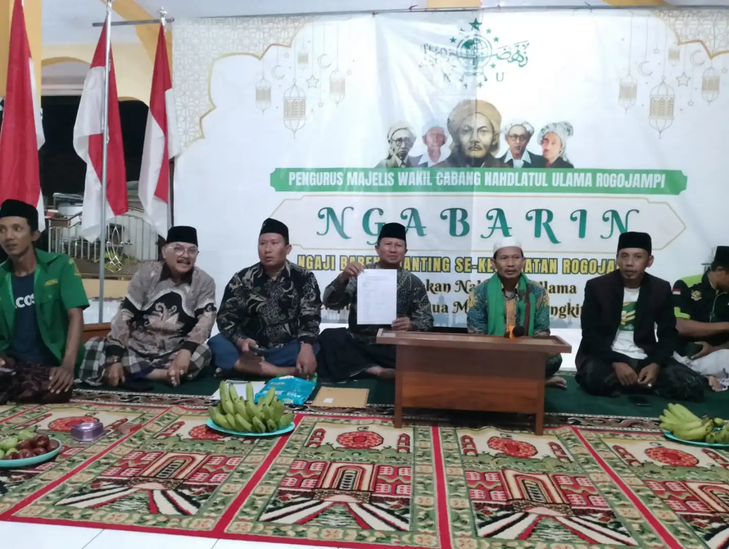 NGABARIN MWC NU ROGOJAMPI DAN SOSIALISASI VERIFIKASI-VALIDASI PENGURUS RANTING DIGELAR DI ALIYAN
