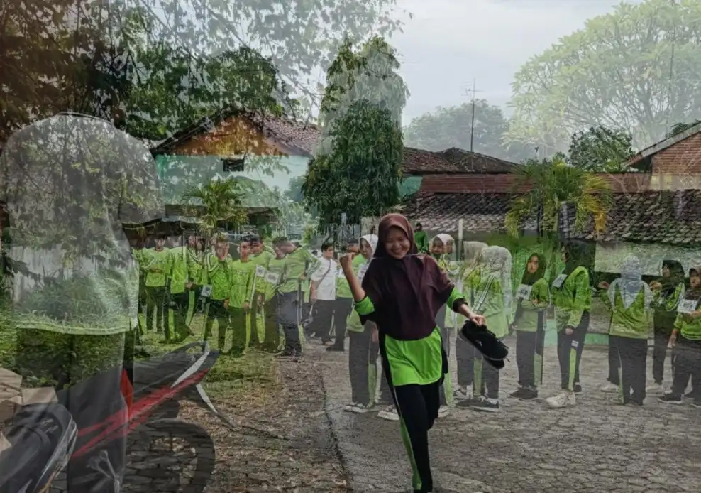 UJIAN PRAKTIK LARI JARAK JAUH MTS ROGOJAMPI: UJI MENTAL DAN FISIK 40 SISWA KELAS IX